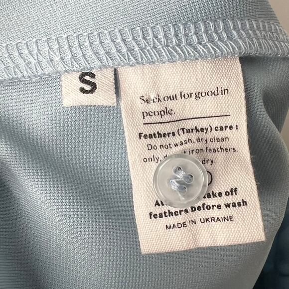 Sleeper Light Blue Feather Leggings Size Small - Picture 4 of 8